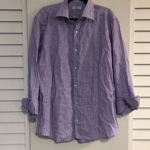 NeroSfumato Positano Italian Linen Dress Shirt XL